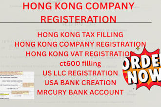 do hong kong company registration, vat registration and ct600 filling, trademark