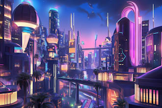 do cyberpunk building sci fi futuristic city art