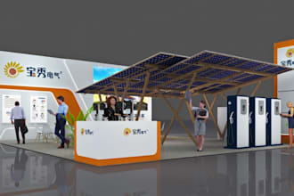 design trade show booth with modern concept, roll up banners exhibition,3d kiosk