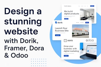 do custom landing page or business website using framer, odoo or dorik website
