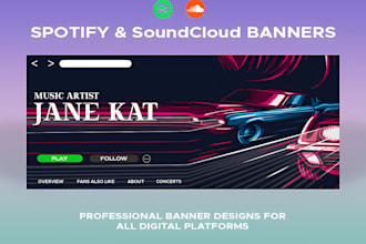 design soundcloud or spotify banner art for your artist profile