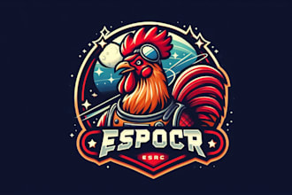 make creative space rooster logo with express delivery