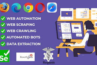 do web automation, automate tasks, develop bots with python