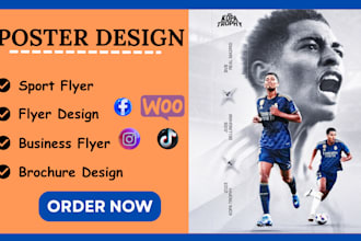 design event flyers, real estate posters, postcards, and brochures