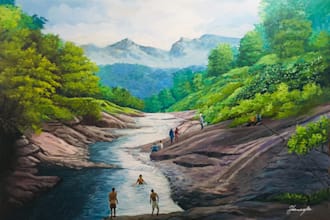 paint a real oil painting on canvas with free shipping