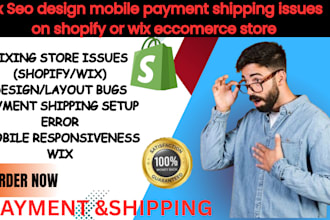 fix SEO design mobile payment shipping issues on shopify or wix eccomerce store
