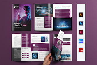 design professional corporate bi fold tri fold brochure