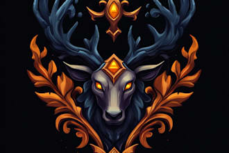 design fantasy game logo with cool unique magic style