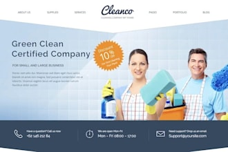 design cleaning service website, janitorial residential cleaning website