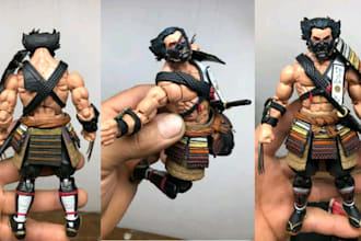 sculpt, print and kitbash articulated action figure, cosplay model, 3d model