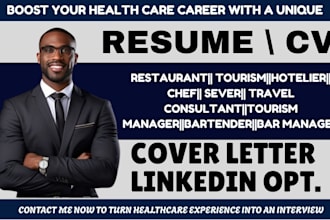 write hospitality, restaurant, tourism, hotelier, bartender, chef resume,