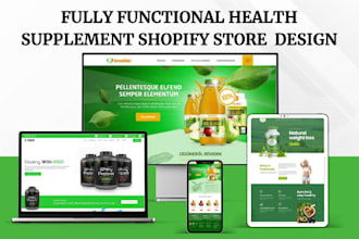 design private label health supplement website vitamin wellness shopify store