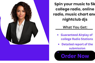 spin your music to 5k college radio, online radio, music chart and nightclub djs