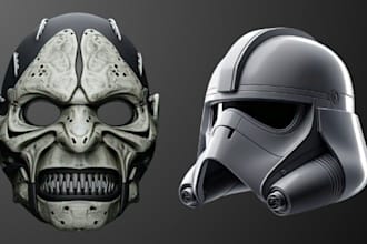 sculpt 3d mask 3d helmet custom mask model printable cosplay armor for printing