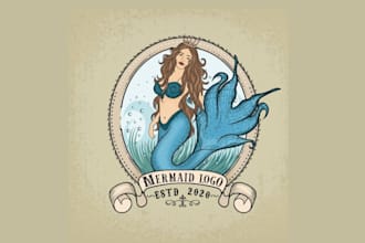 create vintage hand drawn boho, mystic, illustration logo