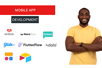build flutterflow mobile app, airtable softr, kintone, glide, appsheet