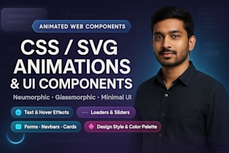 create stunning HTML CSS js animations and modern web components
