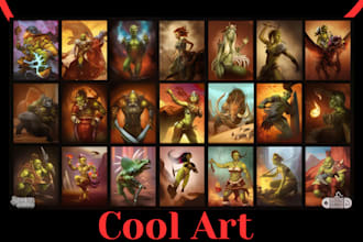 design 2d, 3d fantasy characters, tarot cards or game card within your budget