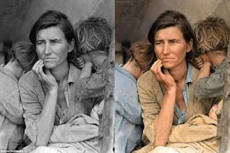 coloring and restore your old black and white photo