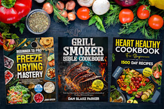 design bestselling cookbook cover, recipes book, ebook, kdp paperback, hardcover