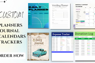 design beautiful planners, calendars, journals in canva