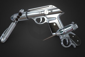 model 3d sci fi gun modeling, shotgun model,uefn weapon for project,grenade gun
