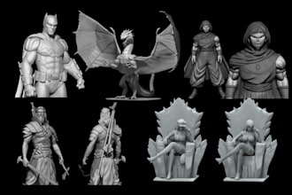 sculpt 3d toy model anime figure character and 3d bjd joint models for printing