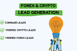 generate real and active forex, crypto, coinbase, and binance leads