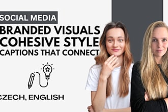 design 5 branded social media posts with captions