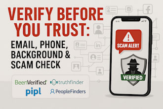 do online investigation, number, email lookup, background check, scammer check