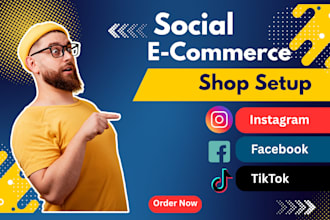setup shopify ecommerce website facebook social media online store management