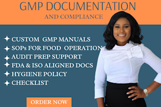 create gmp documentation and compliance manual for food businesses