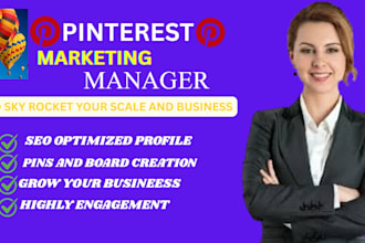 be your pinterest marketing manager for setup, boards and pin growth