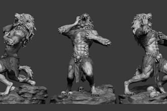 design cute 3d character, 3d toy model, animal, mascot ,using zbrush and blender