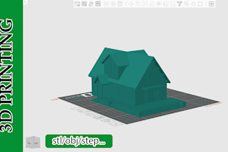 model your house for 3d printing, stl, step, obj