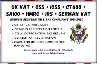 do UK vat registration tax filling return oss ioss ct600 sa100 hmrc irs gemany