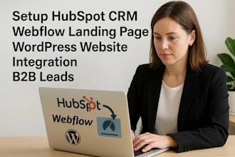 setup hubspot crm webflow landing page wordpress website integration b2b leads