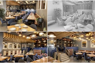 redesign 3d bar coffee restaurant, nightclub interior design, 3d model visualize