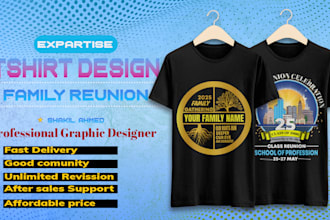design reunion t shirts with family or class theme