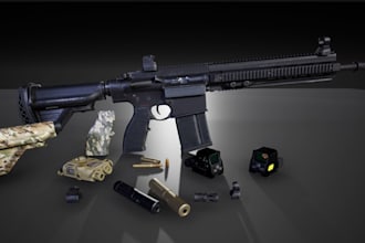 model 3d sci fi gun model, game assets, baseball bat, blender, weapon props, cgi