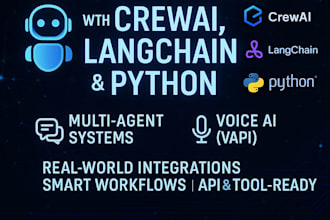 build custom ai agents with crewai, langchain, vapi, n8n, and python