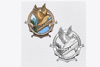 create vintage retro classic custom logo design for business, t shirt, and brand