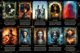 create unique custom tarot, zodiac tcg, astrology card deck design for card game
