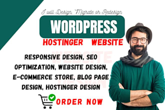 design or redesign hostinger wordpress website, webador, duda, webflow design