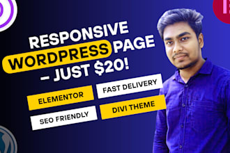 design wordpress website with elementor pro, divi theme expert