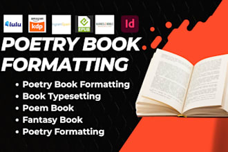 do poetry book formatting for amazon KDP format book manuscript indesign book