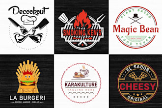 create food logo, cafe, brand kit, and restaurant branding