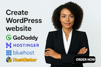 create wordpress website on godaddy hostinger bluehost hostgator sitegroound