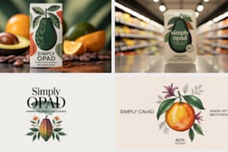 illustrative food packaging design and label design for your brand