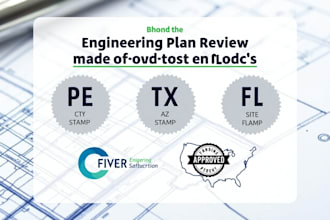 do engineering plan review, pe stamp california and florida for permit approval